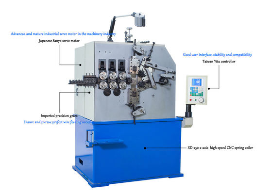 XD-250 2-Axis Frühlings-umwickelnde Maschine, 2.0mm bis 5.0mm Druckfedern produzierend